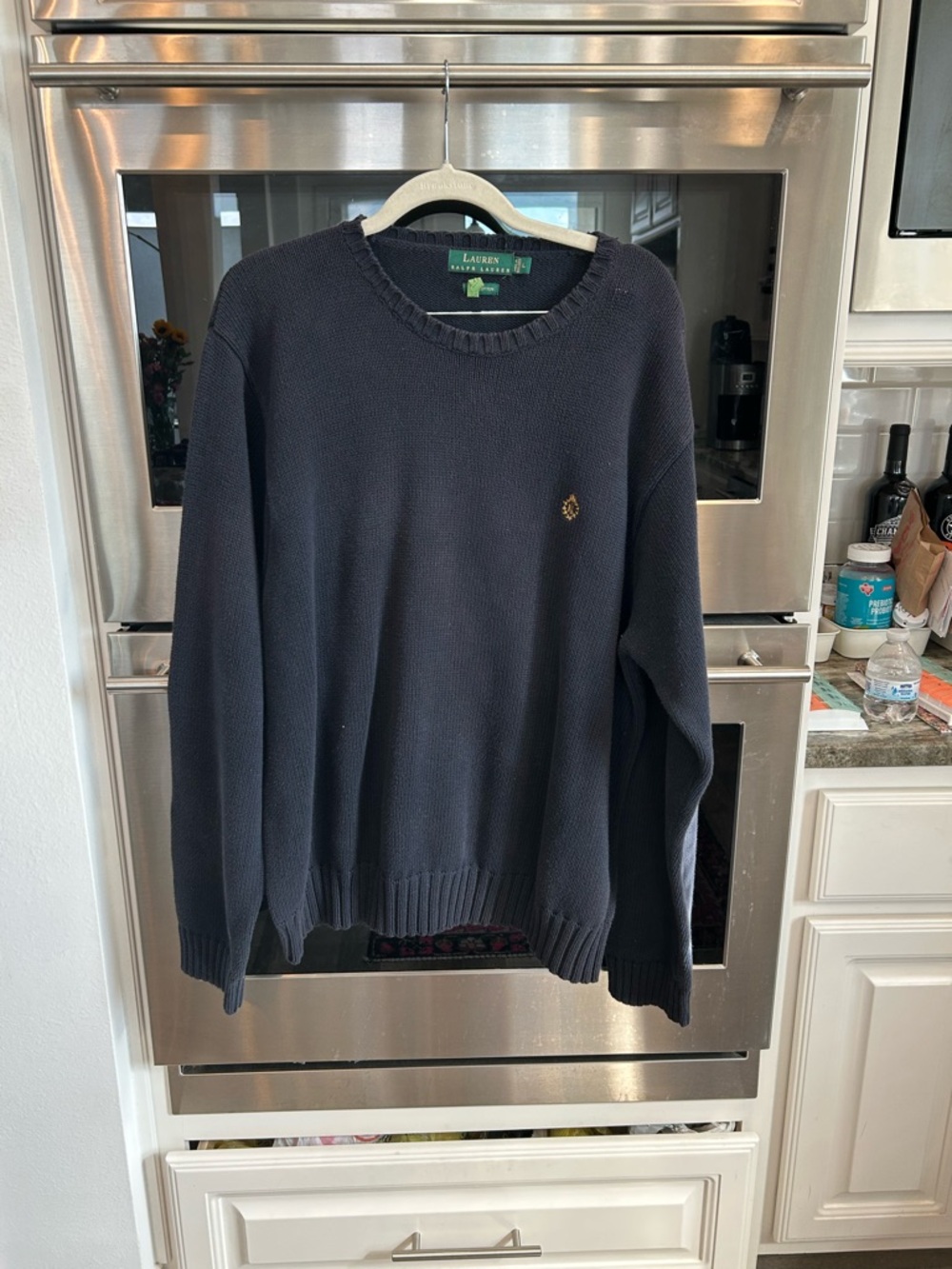 Vintage 90’s Ralph Lauren Crewneck Sweater with Gold Crest Emblem L GUC